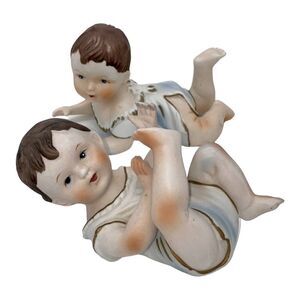 Vintage Bisque Two Piano Babies